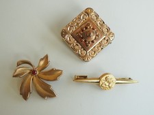 LOT 3 BROCHES ANCIENNE PLAQUE
