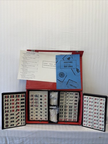 Vintage japanese mah jong tile - mah-jong,