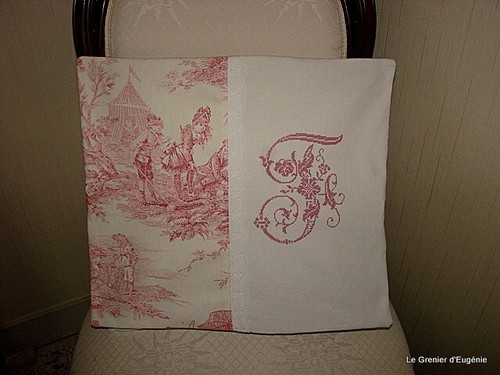 Coussin toile jouy - toile, de