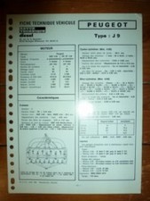 J9 - Fiche Technique Peugeot