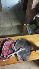 2 housses de raquette vintage et une presse métal (ZEPHYR) à raquette