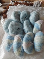 Lot11pelotes Mohair Bleu Ciel