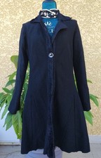 la fée maraboutée manteau 100 % laine noir 38 en TBE coupe évasée
