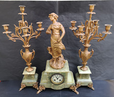 Enorme pendule + chandeliers regule fin XIXe Hauteur 56 cms