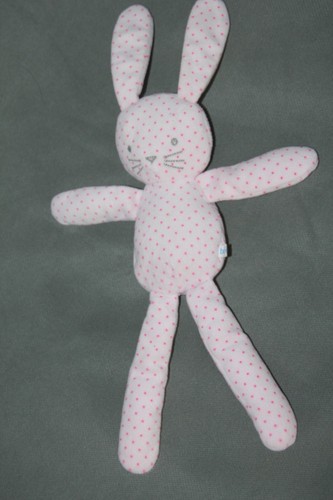 Doudou lapin rose étoiles - rose,