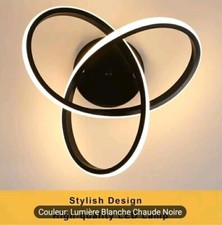 Plafonnier LED, Plafonnier moderne, Plafonnier noir au design créatif.