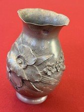 Vase Étain Ciselé À La Main