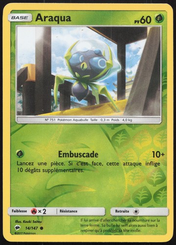 Carte pokémon araqua 147 - carte, 14/147