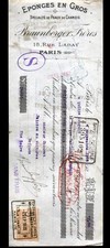PARIS (XVIII°) EPONGES / PEAUX de CHAMOIS "BRAUNBERGER Frères" Traite en 1923