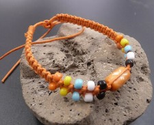 Bracelet orange bracelets surfeur réglable ethnique boho naturel imperméable unisexe