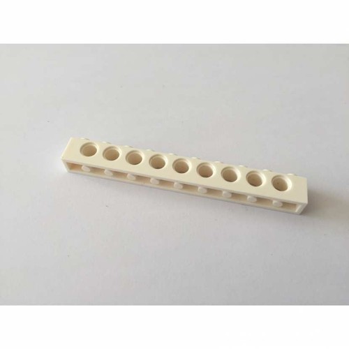 Brique 1x10 blanche - , trous