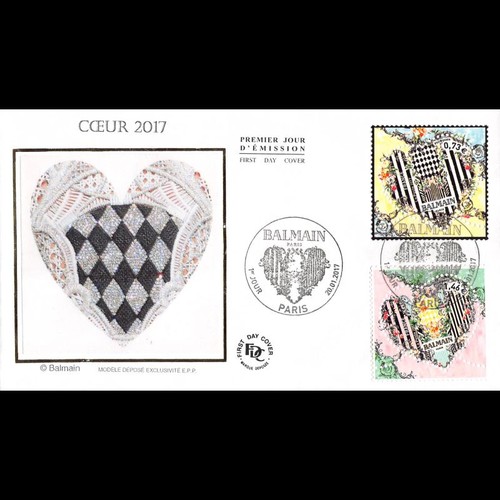 Fdc soie coeurs balmain - coeurs,