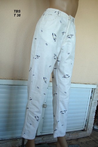 Pantalon jeans tbs blanc - jeans,