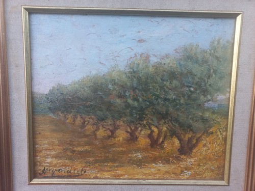 Tableau paysage oliviers dans - tableau,