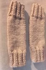 MITAINES - VIEUX ROSE - LAINE