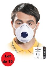 10 x masques de protection - masque anti-poussière FFP2 avec valve respiratoire