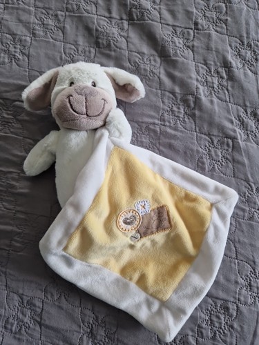 Doudou chien blanc beige