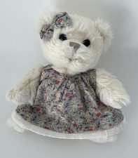 6087?17cm Doudou Peluche BUKOWSKI Ours Crème Beige Robe Fleurie