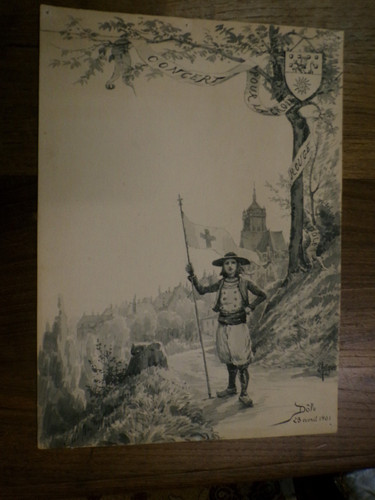 Lavis signé assignies - signé, d’assignies