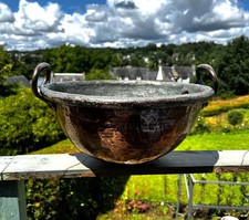 Large and Heavy Antique Solid Copper 'Bowl' French from late 1800s or early 1900