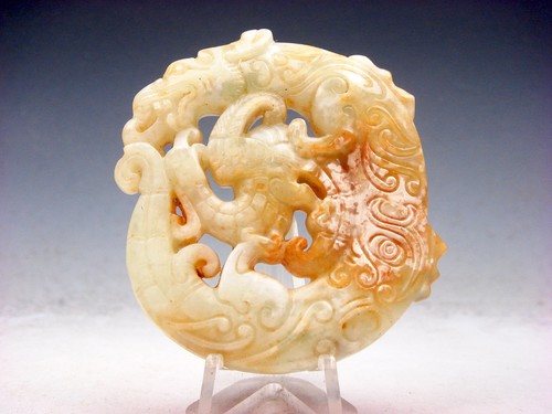 Old nephrite jade stone carved - old,