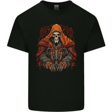 Grim Reaper En Médiéval Satanique Robe Hommes Clair T-Shirt