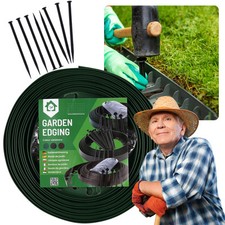 Bordure flexible en plastique, bordure de parterre, bordure de tonte, + fixation