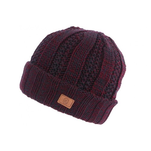 Gros bonnet rouge gris homme - bonnet,