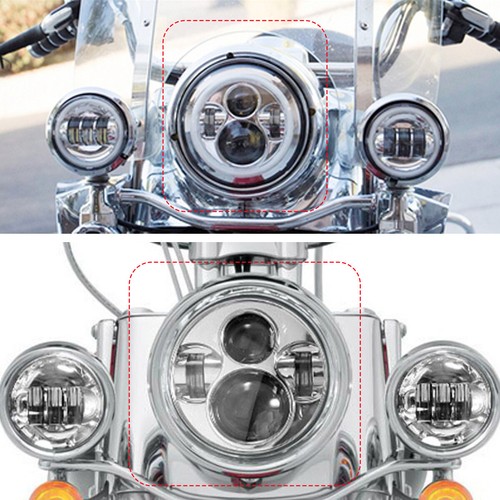 Pouces moto phare projecteur - 7,