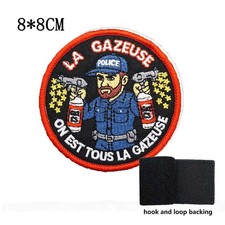 Patch Police Humour La Gazeuse 8x8cm Brodé Velcro© On est tous la Gazeuse