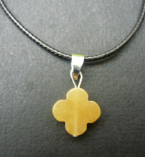 Pendentif Trèfle à 4 feuilles jade Topaze en pierre Naturelle, Collier Femme