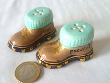 AMUSANTE PAIRE DE SALERONS ANCIENS CHAUSSURES DE SKI SOUVENIR DU BREVENT