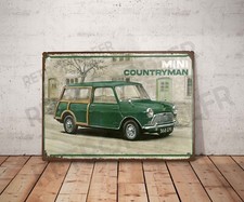 Plaque métal vintage austin mini countryman Enseigne Garage Décoration Déco