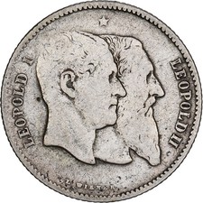 [#1167194] Belgium, Leopold II, Franc, 1880, Silver, VF, KM:38