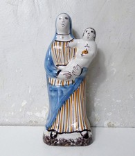 statuette Vierge à l'enfant Henriot Quimper Nevers Malicorne 22cm