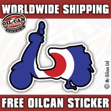 autocollant symbole scooter mod, pour vespa ou lambretta 100 x 85mm