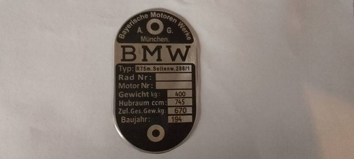 Plaque signalétique bmw r75 - signalétique,