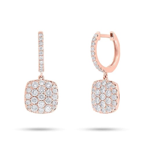 14k rose diamant carré - 14k,