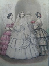 GRAVURE DE MODE ANCIENNE Robe