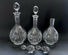 BACCARAT CRISTAL TAILLÉ LOT 3 CARAFE MODELE HARFLEUR VIN EAU ALCOOL WHISKY