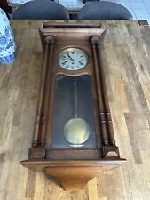 Pendule Murale Ancienne En Bois Massif Avec Balancier Et Clés