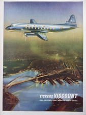 8/1954 PUB VICKERS VISCOUNT TAA TRANS AUSTRALIA AIRLINES ORIGINAL AD