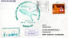 APOLLO 15 Tracking  recovery of Scott Irvin Worden Berlin Space cover 1971