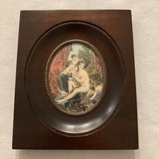 Ancien Médaillon Peinture