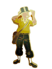 PIN'S TINTIN  ET  MILOU /TINTIN  POLO  JAUNE  PANTALON NOIR / HERGE /  H= 4,5 cm