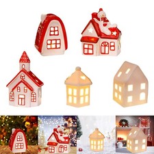 Village de Noël en céramique illuminé Maison Chambre Bureau Scène de Noël