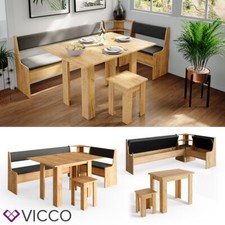 Ensemble table et bancs en angle Vicco Roman, banc de cuisine, banc en angle