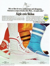 PUBLICITE ADVERTISING 115  1972  les chaussures après-ski Skilon de Aigle