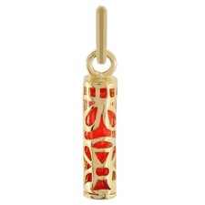 Pendentif Tiki Sagesse petit modèle Plaqué Or et Résine - Chaîne en Option -