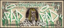 Street Art-Urban Art / Original Customized Dollar Bill by BAD CED International
